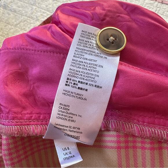 Maeve by Anthropologie Tapered Pink Plaid Pants 8 - Picture 6 of 10